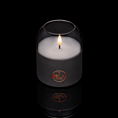ISLA HOME 3D Kaars Lamp Grijs – Dimbaar – Warm Sfeerlicht – Glazen Design