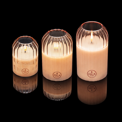 ISLA HOME 3D Kaars Lamp Grijs – Dimbaar – Warm Sfeerlicht – Glazen Design
